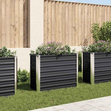 vidaXL Plantenbak verhoogd 100x40x77 cm gegalvaniseerd staal, Verzenden