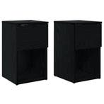 vidaXL Bedkast 2 pcs Zwart eiken 29 x 31,5 x 49 cm Bewerkt, Verzenden, Nieuw
