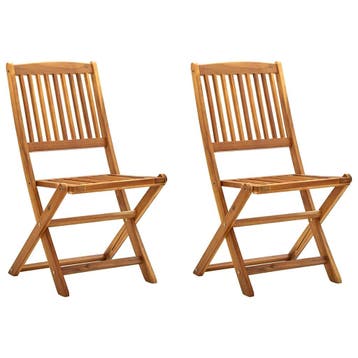 vidaXL Tuinstoelen inklapbaar 2 st massief acaciahout, Verzenden, Nieuw