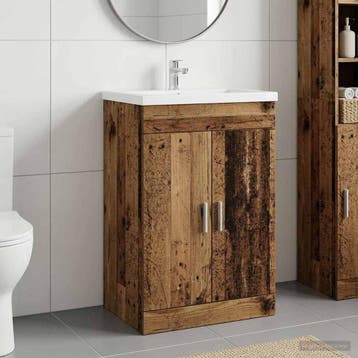 vidaXL Badkamer Onder Het Wastafel Kast Oud hout 56 x 37,5 x, Verzenden, Nieuw