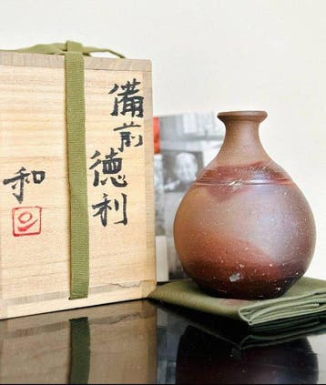Vaas - Keramiek - Japan - Japanse Bizen-aardewerk - Fujiwara