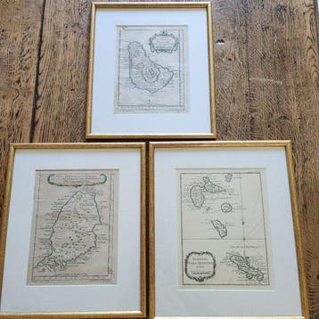 France - Dix cartes géographiques du XVIIIème des Isles