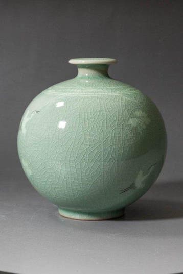 Koreaanse celadon budvaasje met kraanontwerp - Keramiek -