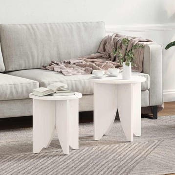 vidaXL Salontafel 2 st Wit 41,5 x 41,5 x 44 cm, Verzenden