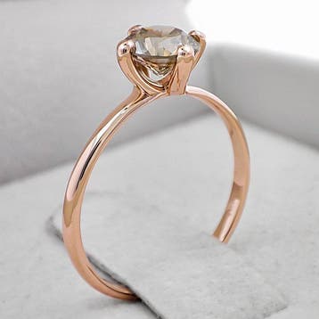 Zonder minimumprijs - Ring - 14 karaat Roségoud - 1.01ct.