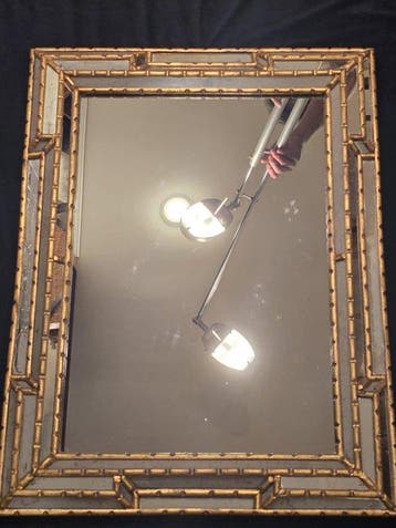 Miroir mural - Bois doré - Ancien cadre miroir