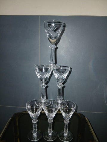 Drinkset (6) - Kristal - Antieke glazen uit Wenen, Antiek en Kunst