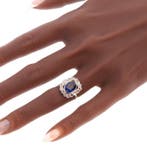 Ring - 18 karaat Geel goud - 2.70ct. tw. Saffier - Diamant -, Nieuw