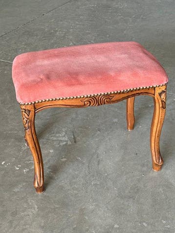 Voetbankje - Hout, Textiel - Voetsteun Louis XV