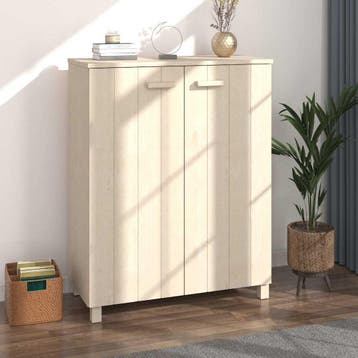 vidaXL Schoenenkast HAMAR 85x40x108 cm massief grenenhout, Verzenden