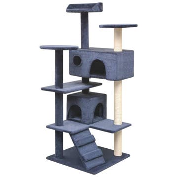 vidaXL Kattenkrabpaal met sisal krabpalen 125 cm donkerblauw, Verzenden, Nieuw