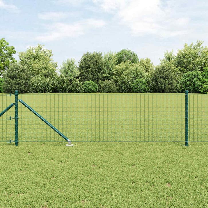 vidaXL Hekpaal met grondpen 26 st Groen Gepoedercoat staal, Tuin en Terras, Palen, Balken en Planken, Nieuw, Verzenden