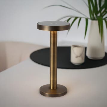 Tafel en bureaulampen Tafellamp Solo Antiek Brons, Verzenden, Nieuw, Overige materialen, Modern