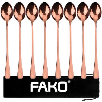 Fako Bijoux - 8 Lange Lepels - Latte Macchiato - Longdrink -, Verzenden