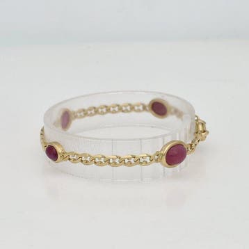 Armband - 18 karaat Geel goud - Robijn, Nieuw