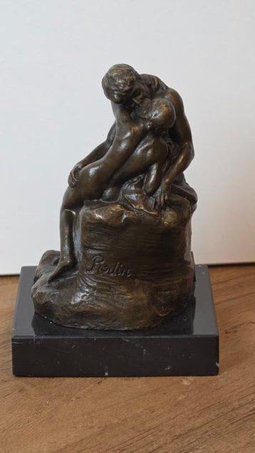 Sculpture, De Kus naar Rodin - 14 cm - Bronze