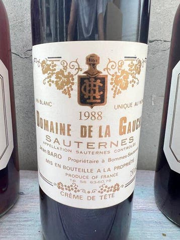 1988 Domaine de la Gauche - Sauternes - 3 Bouteilles (0,75