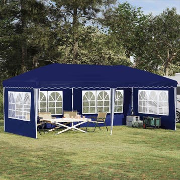 vidaXL Pop-up Feesttent 575 x 289 x 245 cm Blauw, Verzenden, Nieuw