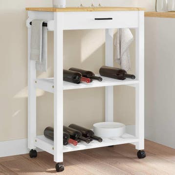 vidaXL Keukentrolley MONZA 60x40x88,5 cm massief grenenhout, Verzenden, Nieuw