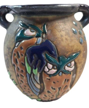Amphora - Vaas - 1619 - Aardewerk - met uil, Antiek en Kunst
