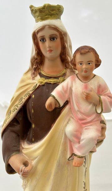 Statue, Madonna met kind - 41 cm - Plâtre