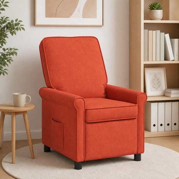 vidaXL Ligstoel Rood Oranje 69 x 95 x 101 cm Stof, Verzenden, Nieuw
