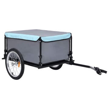 vidaXL Fietstrailer 65 kg grijs en blauw, Fietsen en Brommers, Verzenden, Nieuw