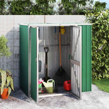 vidaXL Tuinschuur 161x89x161 cm gegalvaniseerd staal groen, Verzenden