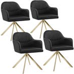 tectake Lona fluwelen draaistoel met dikke vulling - zwart/g, Huis en Inrichting, Stoelen, Verzenden, Nieuw