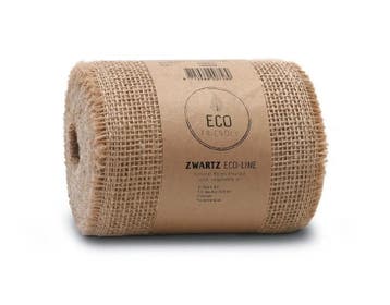 Jute band Naturel open structuur 15 cm rol 40 meter, Nieuw