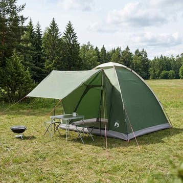 vidaXL Kamperen tent 2-persoons Groen Polyester en Staal, Verzenden