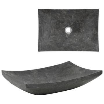 vidaXL Gootsteen 50x35x12 cm marmer zwart, Verzenden, Nieuw