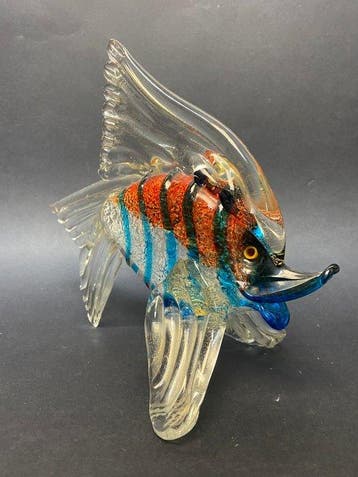 Attribuito Alfredo Barbini - sculptuur, Pesce - 21 cm -