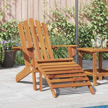vidaXL Adirondack tuinstoel met voetensteun massief, Verzenden