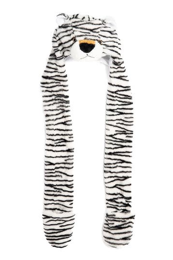 KIMU® Muts Wanten Witte Tijger Sjaalmuts met Oortjes Roofdie, Kinderen en Baby's, Kinderkleding | Petten en Hoeden, Ophalen of Verzenden