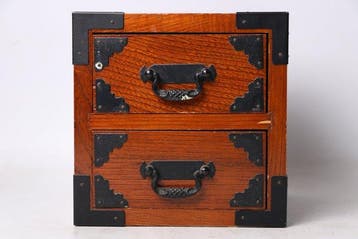 Ladekast - Hout - Japan - Tansu-box met twee lades (Zonder