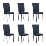 Set van 6 Leren eetkamerstoelen Daily - Toledo Kobalt, Ophalen of Verzenden