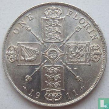 Verenigd Koninkrijk 1 florin 1911, Verzenden, Losse munt