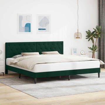 vidaXL Bedframe met hoofdeinde Donkergroen 180 x 200 cm, Verzenden, Nieuw