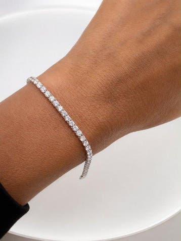 Zonder minimumprijs - Armband - 14 karaat Witgoud - 4.16ct., Nieuw
