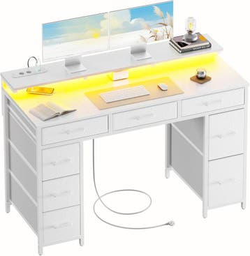 Bureau - Computertafel - Computerbureau - 120x50x74 cm - Wit, Maison & Meubles, Bureaux, Verzenden