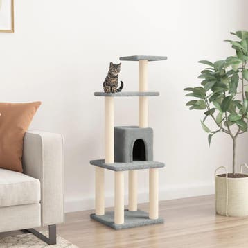 vidaXL Kattenkrabpaal met sisal krabpalen 105 cm lichtgrijs, Verzenden, Nieuw