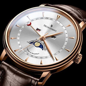 Tecnotempo - Calendar & Moon Phase - 40mm - - Sans prix de, Nieuw