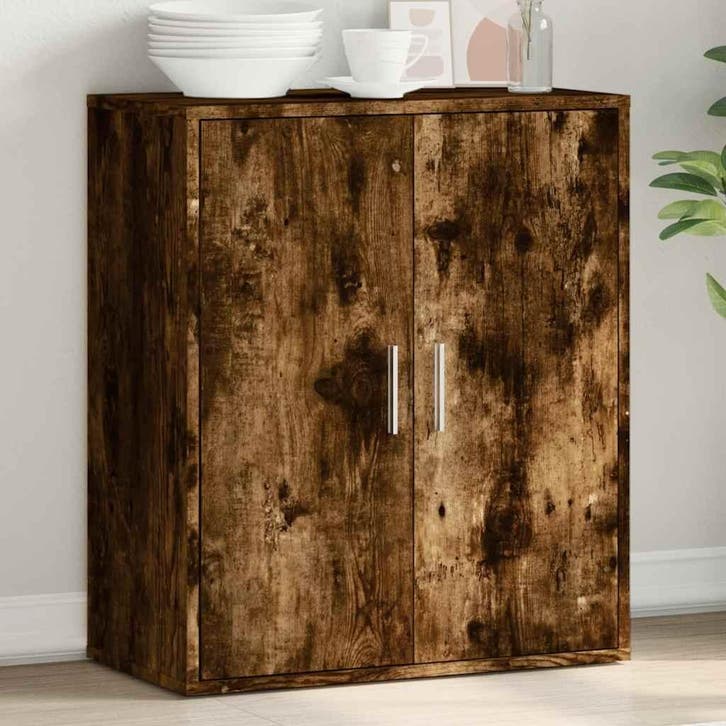 vidaXL Dressoir 79x38x80 cm bewerkt hout gerookt, Huis en Inrichting, Kasten | Dressoirs, Nieuw, Verzenden
