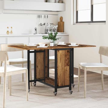 vidaXL Vouwbare eettafel met wieltjes 130 x 80 x 76,5 cm, Huis en Inrichting, Tafels | Eettafels, Verzenden, Nieuw