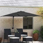 vidaXL Tuinparasol Zwart 248,5 x 247,5 x 160 cm Polyester en, Verzenden