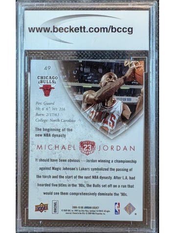 2009/10 Upper Deck MJ Legacy Collection Michael Jordan #49, Nieuw