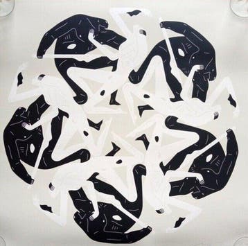 Cleon Peterson (1973) - Flowers Of Evil The Kiss (Bone), Antiek en Kunst