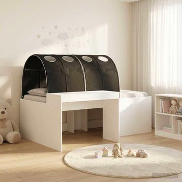 vidaXL Bed met Tunnel 3 st Wit en zwart Bewerkt hout, Huis en Inrichting, Slaapkamer | Bedden, Verzenden, Nieuw