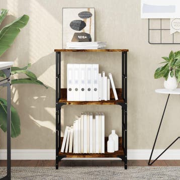 vidaXL Boekenrek 50x33x82 cm bewerkt hout gerookt, Huis en Inrichting, Verzenden, Nieuw